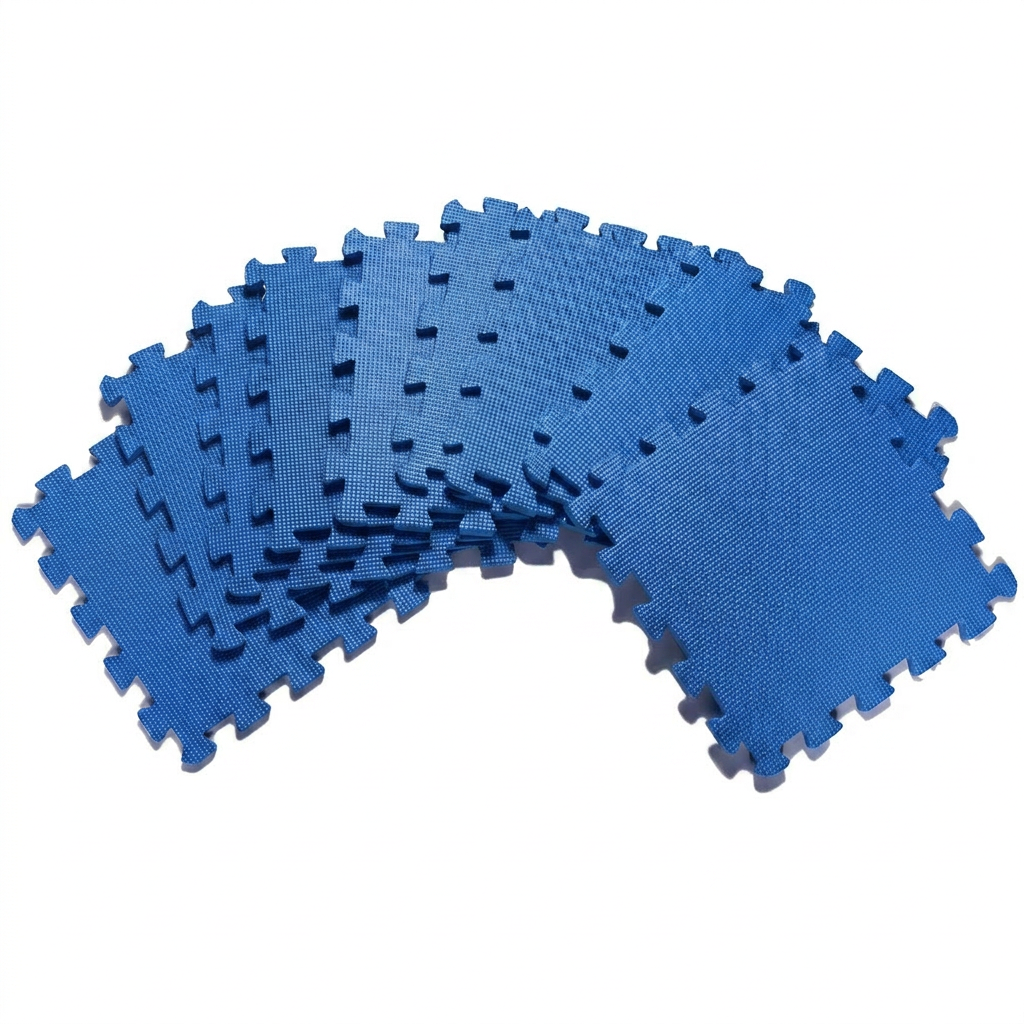 Blue cross pattern interlocking foam tiles 30×30cm