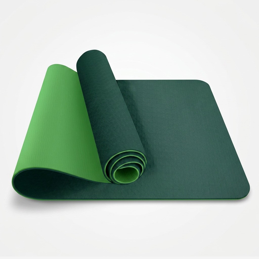 Pine Green / Grass Green reversible two-tone yoga mat